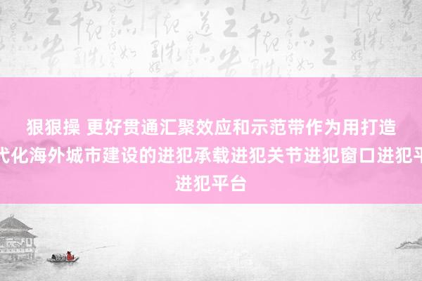 狠狠操 更好贯通汇聚效应和示范带作为用　打造当代化海外城市建设的进犯承载进犯关节进犯窗口进犯平台